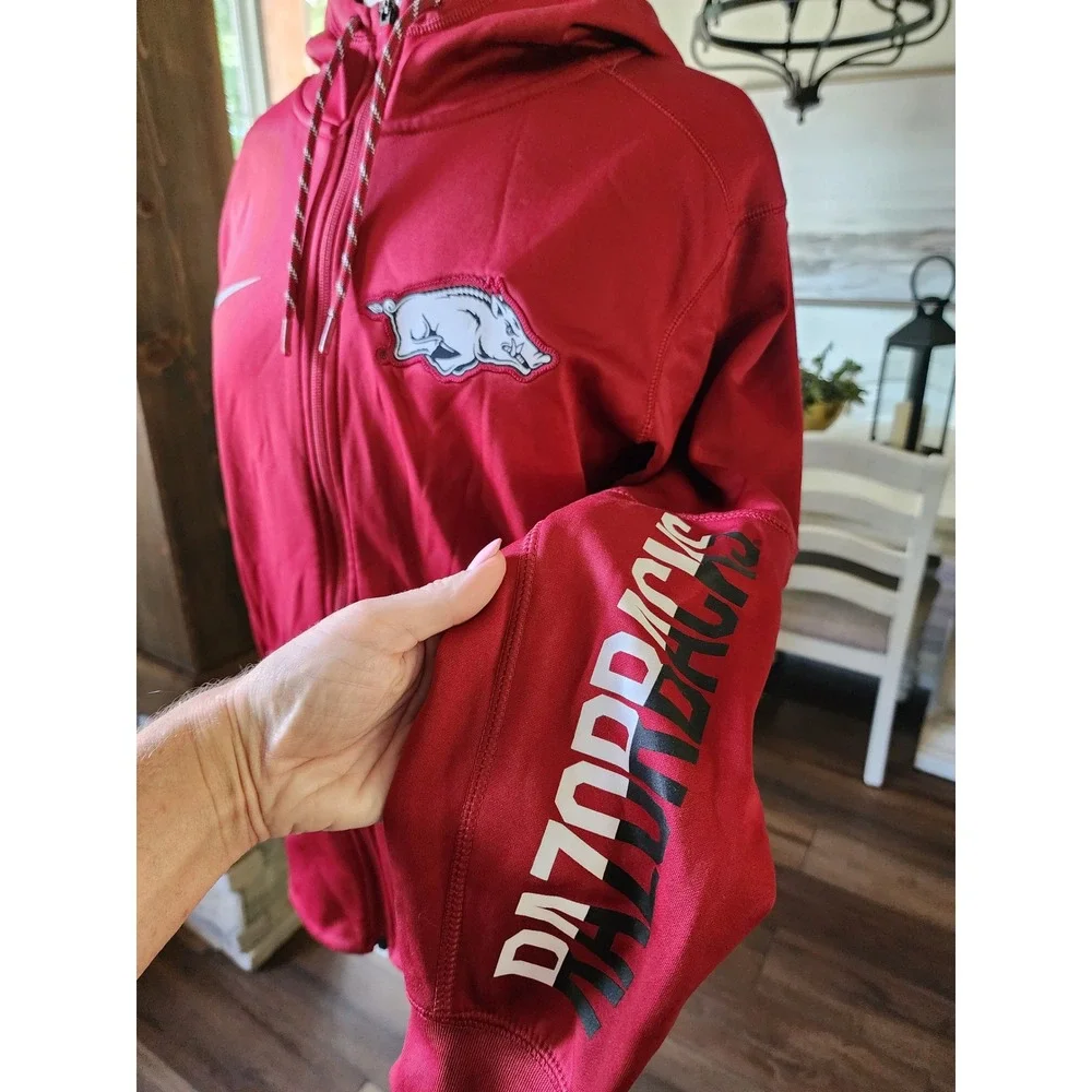 Nike Arkansas Razorbacks Therma-FIT Full Zip Hoodie Mens Small‎ Red